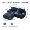 GDFStudio Renee 82" Modern Corduroy Upholstered 2-Seater Sectional Sofa, No Ottoman Included, - 3 of 4