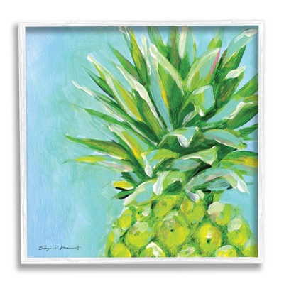 Stupell Industries Tropical Blue Pineapple Fruit Framed Giclee