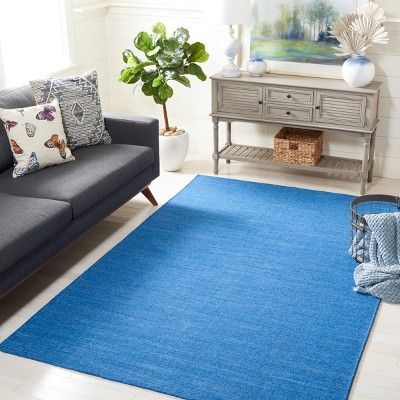 Blue Flatweave Handmade Wool Area Rug, 5' x 8'