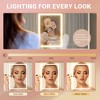 Vanity Desk with Adjustable Mirrors & 3 Lighting Colors, Makeup Vanity with Power Strip, Dressing Table Set with Drawers & Cabinets & Storage Stool - 4 of 4