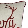 YOOCOZZ Christmas Trendy Bedding Decor- Merry Christmas and Happy New Year Throw Pillow – 20x20 Linen Look with Gold Accents and Insert - 4 of 4