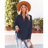 Clearlove Shirt Women Ladies Summer Stand Collar Loose Button Up Women Solid Color Shirts Casual Pocket Shirts Tops Button Down Shirt - 3 of 4