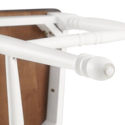 Shelby 47.5" White Wood Double X Bar Stool Set