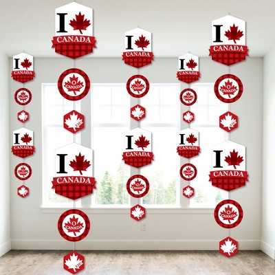 Big Dot of Happiness Canada Day - Canadian Party DIY Dangler Backdrop - Hanging Vertical Decorations - 30 Pieces
