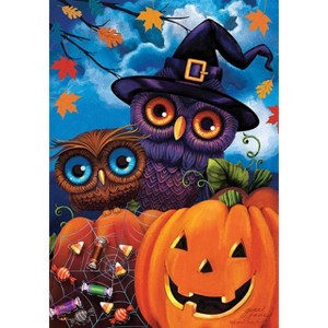 Happy Halloween Owls House Flag o'Lantern 28" x 40" Briarwood Lane - 1 of 4