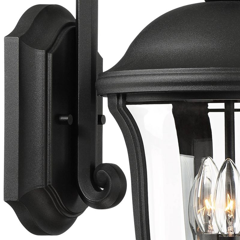 John Timberland Park Sienna Vintage Outdoor Wall Light Fixture Black Downbridge Scroll 22 1/4" Clear Glass for Post Exterior Barn Deck House Porch, 5 of 10