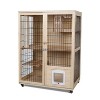 Elecwish Wooden Cat House Large Space Cats Cage with Scratching Post and Lockable Wheels Double Layer with Escape Door Outdoor/Indoor (Extra Large) - 2 of 4