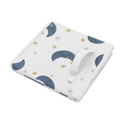 Navy and Gold Moon and Stars Foldable Fabric Storage Cubes