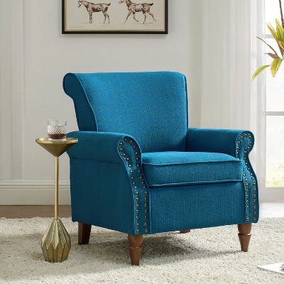 Cythnus Wingback Armchair with Removable Cushions with Nailhead Trim Design | ARTFUL LIVING DESIGN