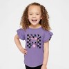 The Juniper Shop Checkered Groovy Bunny Toddler Flutter Sleeve Tee - 2 of 2