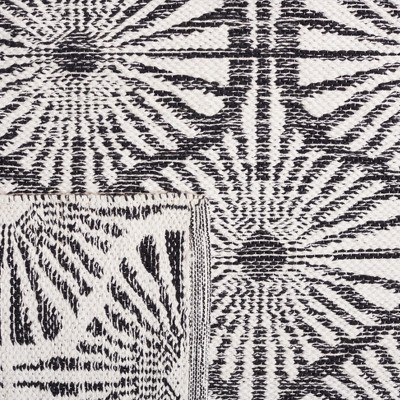 Montauk Off-White and Black Hand Woven Cotton Rug