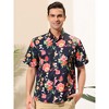 Lars Amadeus Men's Summer Floral Print Short Sleeve Button Down Beach Hawaiian Casual Shirt - 2 of 4