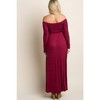 Pinkblush PinkBlush Petite Dark Burgundy Solid Off Shoulder Maternity Maxi Dress - 3 of 4