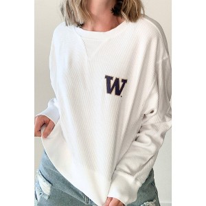 Women's UW Logo Corded Boxy Sweatshirt - Chicka-d - 1 of 3