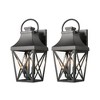 HANPURE Matte Black Outdoor Wall Sconces with Clear Glass, Waterproof Exterior Light Fixtures for Garage, Patio, Front Door, Balcony (2 Pack) - 3 of 4