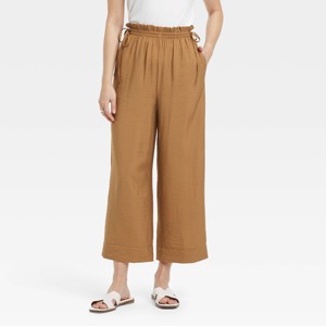 Women's High-Rise Straight Leg Side-Tie Pull-On Pants - A New Day™ - 1 of 3