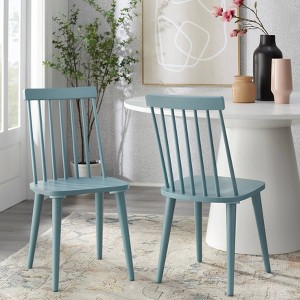 Lifestorey Set of 2 Lowry Farmhouse Solid Wood Spindle Dining Chairs - 1 of 3