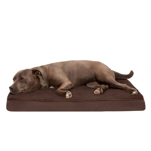 Furhaven Terry & Suede Deluxe Cooling Gel Top Dog Bed - Large, Gray ...