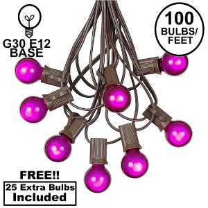 Novelty Lights 100 Feet G30 Globe Outdoor Patio String Lights, Brown Wire - 1 of 4