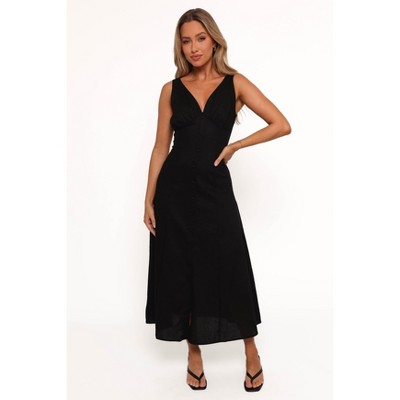 Petal and Pup Barbara Midi Button Down Dress - Black