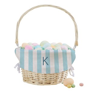 Personalization Mall Delicate Stripes Personalized Easter Basket with Folding Handle - 1 of 2