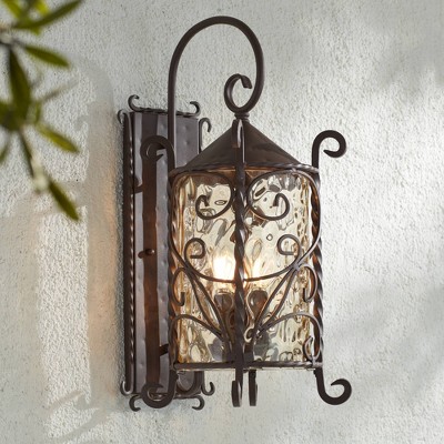 Casa Seville Dark Walnut Iron Scroll 23 3/4" Outdoor Wall Light