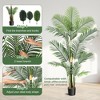 6FT Fake Tropical Palm Plant, Artificial Golden Cane Palm Tree, Pre Potted Faux Greenery Plant for Indoor Outdoor Big House - 2 of 4