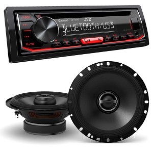 JVC KD-T720BT 1-DIN CD Receiver with Bluetooth Wireless Technology and USB/AUX Input with Alpine 1 Pair S-S65 6.5" Coax Speakers - 1 of 4
