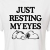 Women's - Peanuts - Resting My Eyes Snoopy Cropped Graphic T-Shirt - 2 of 4