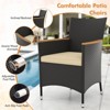 Tangkula 5PCS Dining Table Set for 4 Rattan Conversation Set w/ Umbrella Hole Patio - 3 of 4