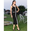 INSPIRE CHIC Women's Sleeveless Square Neck Color Block Metal Button Bodycon Midi Dress - 4 of 4