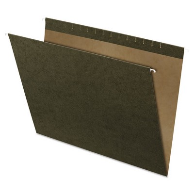 Pendaflex Reinforced Hanging File Folders, Large Format, Standard Green, 25/Box
