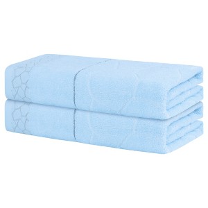 Unique Bargains Cotton Quick Lightweight Dry Large Bath Towels Large Towels 2 Packs - 1 of 4