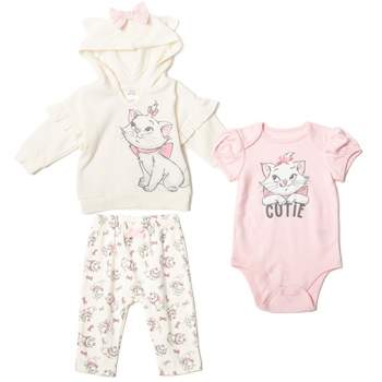 Disney Classics Mickey Mouse Winnie the Pooh Baby Hoodie Bodysuit and Pants 3 Piece Outfit Set Newborn to Infant