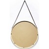 16" Pinewood Farmhouse Round Hanging Wall Mirror with Frame Leather Strap - Infinity Instruments: Modern Decor, No Assembly Required - 2 of 4