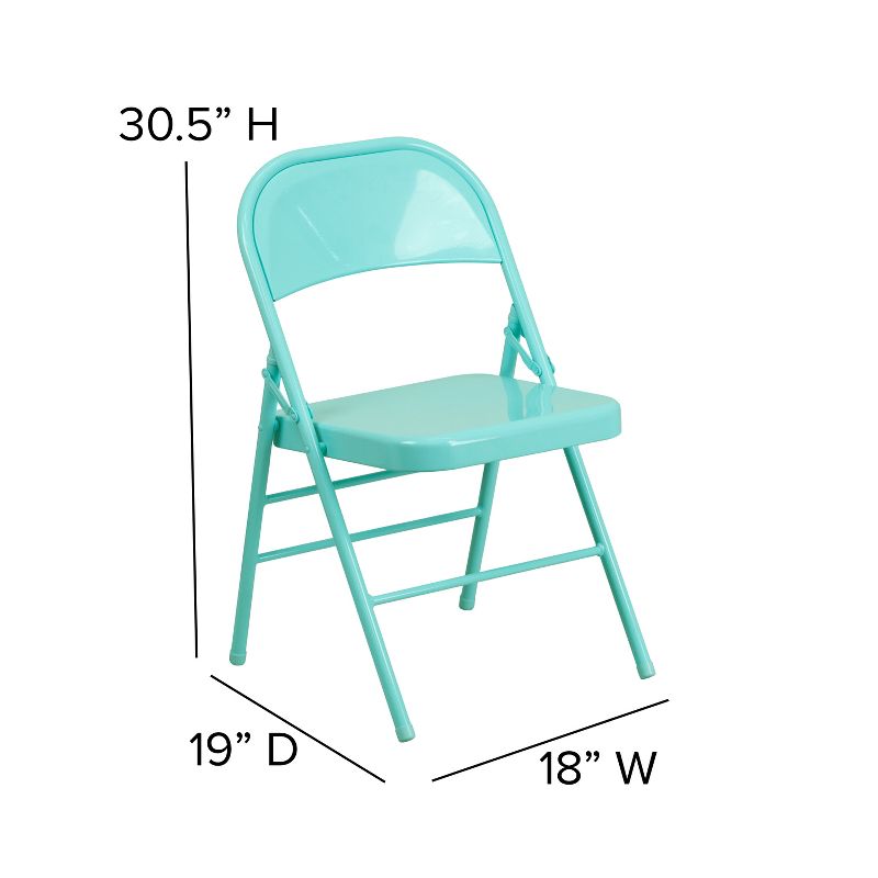 Flash Furniture 2 Pack HERCULES COLORBURST Series Triple Braced & Double Hinged Metal Folding Chair, 4 of 9