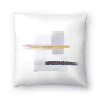 Americanflat Modern Gray Abstract With Golden Elements By Tanya Shumkina Throw Pillow