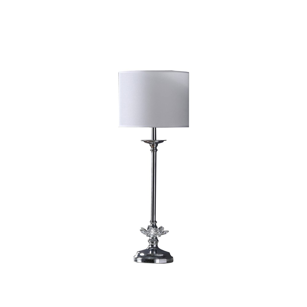 Photos - Floodlight / Street Light Ore International 25.5" Buffet Crystal Floral Metal Table Lamp Chrome: Ele