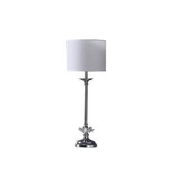 25.5" Buffet Crystal Floral Metal Table Lamp Chrome - Ore International