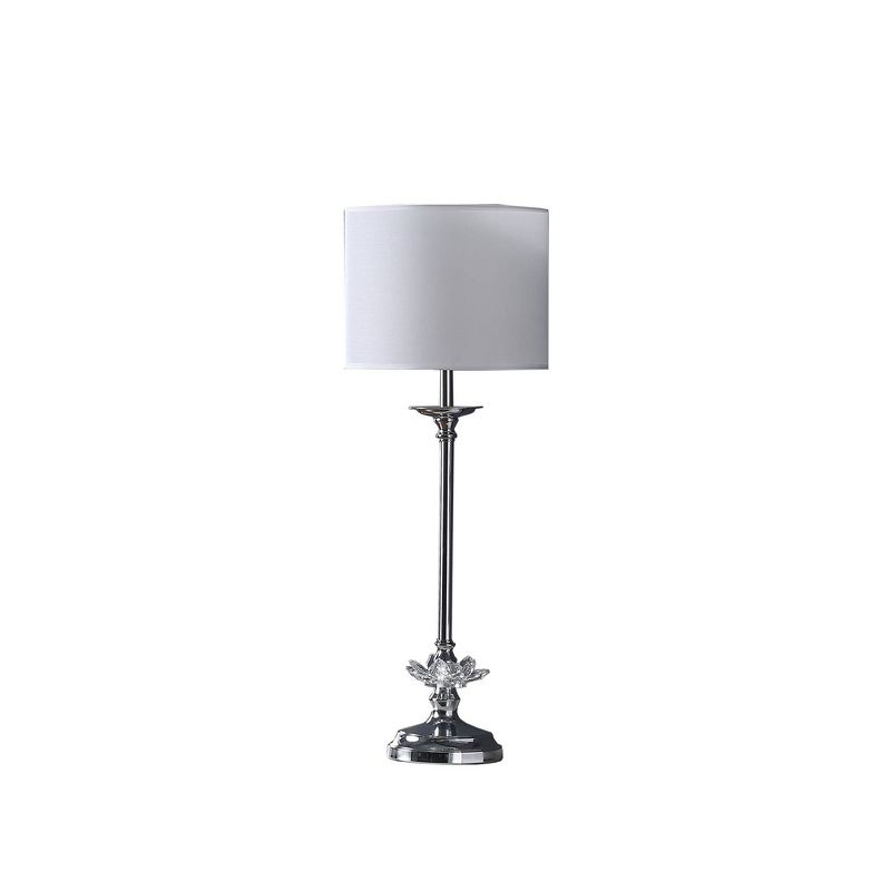 25.5&#34; Buffet Crystal Floral Metal Table Lamp Chrome - Ore International, 1 of 5