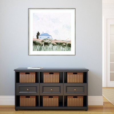 33" White and Green Nature Vistas Framed Wall Art