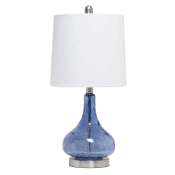 Rippled Glass Table Lamp with Fabric Shade - Lalia Home
