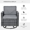 Outdoor Swivel Rocker, PE Wicker Dining Chair, 360 Degree Swivel Patio Glider with Cushions for Backyard, Lawn, Garden, Deck, Porch, Steel Frame - 4 of 4