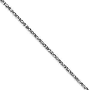 Black Bow Jewelry 2.1mm 14k White Gold Solid Wheat Chain Necklace - 1 of 4
