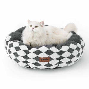 ZOMISIA Cat Beds for Indoor Cats, Washable Cute Flower Pet Bed for Puppy & Kitten, Round Plush Pet Bed with Anti-Slip Bottom - 1 of 4
