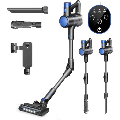 R.W.FLAME Cordless Stick Vacuum -- Lightweight, Powerful, Bendable Handle, Touch Panel, 30min Runtime, HEPA, for Pet Hair, Carpet & Hard Floors