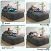 55in Chaise Lounge Chair Indoor Oversized Corduroy Upholstered Boneless Sofa Bed No Assembly Required Grey - 4 of 4