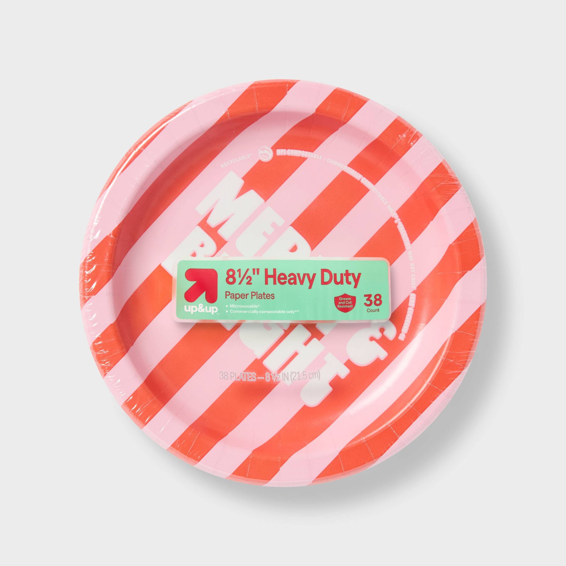 Holiday Disposable Plates - Merry & Bright - 8.5" - 38ct - up&up™