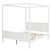Queen Size Espresso Canopy Platform Bed for Bedroom or Apartment - 3 of 4