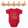 The Juniper Shop Stud Muffin Plain Baby Short Sleeve Bodysuit - 6M - Red - 2 of 4